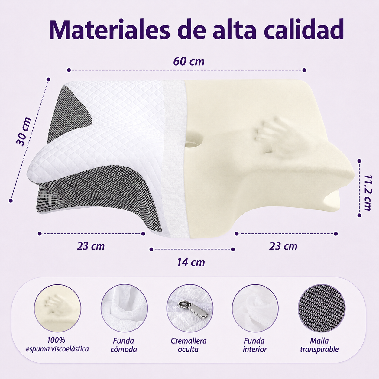 Almohada cervical ergonómica